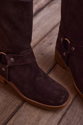 Bottines en nubuck - Marron foncé