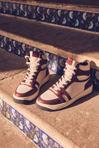 Baskets montantes en cuir - Bordeaux
