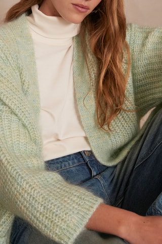 Gilet en mohair et laine - Vert clair