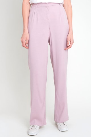 Pantalón recto de tiro alto - Malva