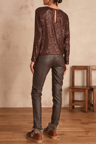 Pantalon slim - Marron foncé