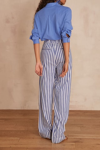 Pantalon taille haute - Bleu