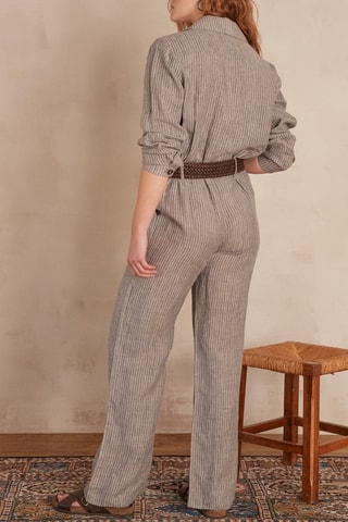 Pantalon en lin - Gris chiné