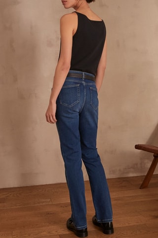 Jean droit taille haute - Indigo foncé
