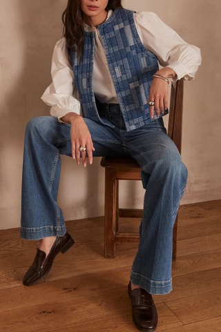 Veste sans manches en jean - Bleu