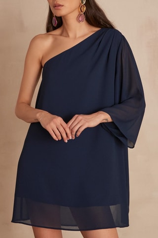 Robe asymétrique - Bleu nuit