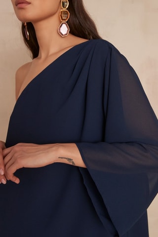 Robe asymétrique - Bleu nuit