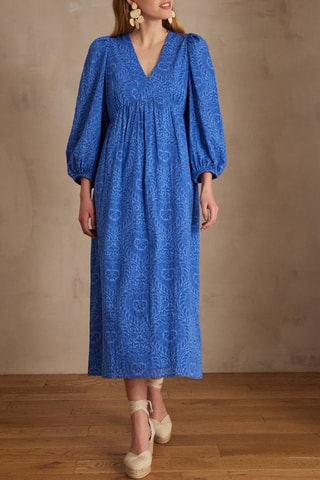 Robe midi - Bleu