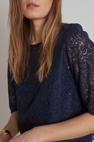 Robe bi-matière Gabrielle - Bleu