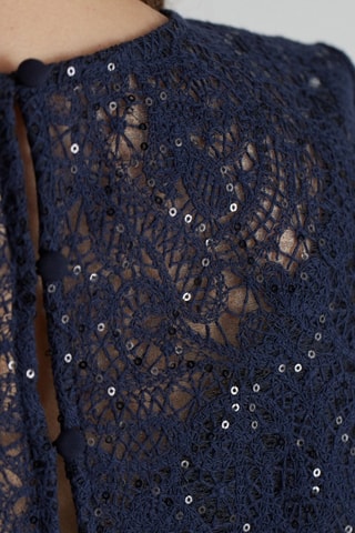 Robe bi-matière Gabrielle - Bleu