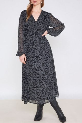 Robe midi - Gris et noir