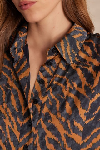 Robe droite - Marron et noir
