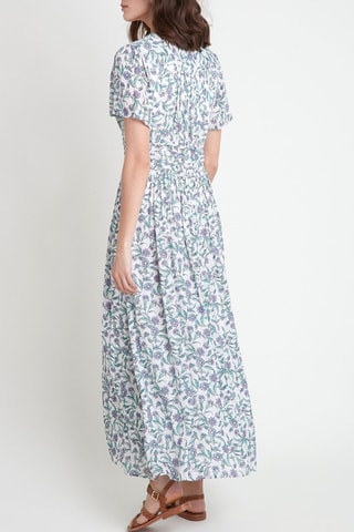 Robe longue - Ecru et vert