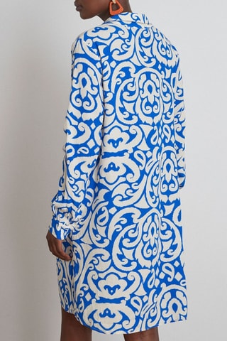 Robe droite - Bleu et blanc