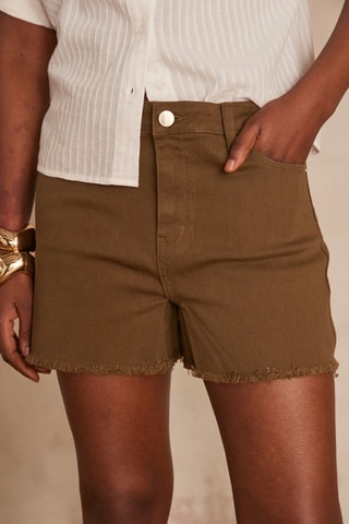 Short en jean - Kaki