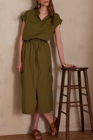 Jupe droite - Vert olive