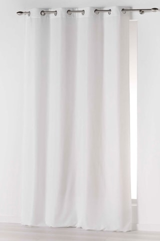 Rideau microfibre uni Absolu - Blanc - 140 x 260 cm