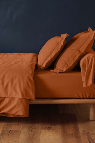 Drap-housse en coton 57 fils/cm² Lina - Caramel