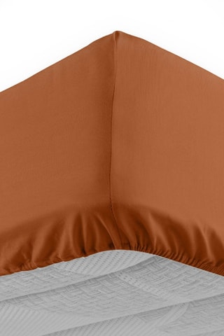 Drap-housse en coton 57 fils/cm² Lina - Caramel