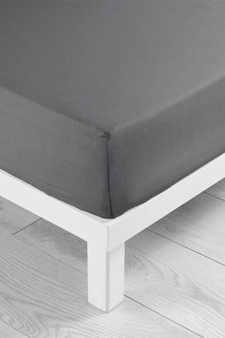 Drap-housse en coton 57 fils/cm² Lina - Anthracite