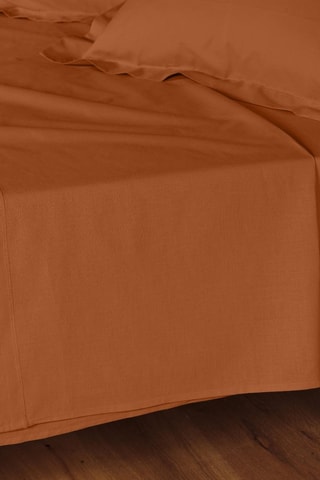 Drap plat en coton 57 fils/cm² Lina - Caramel