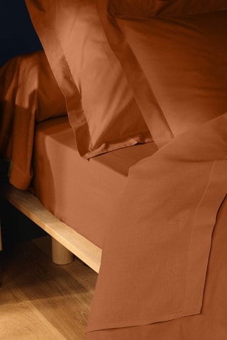 Drap plat en coton 57 fils/cm² Lina - Caramel