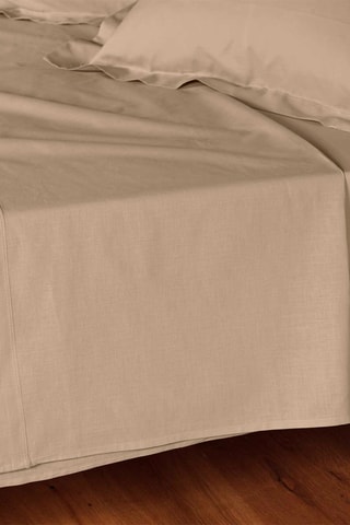 Drap plat en coton 57 fils/cm² Lina - Sable