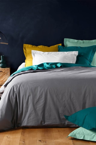 Housse de couette en coton 57 fils/cm² Lina - Blanc
