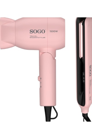 Secador y plancha para el pelo de viaje 2 en 1 - 1200- 1500 W y 25-35 W