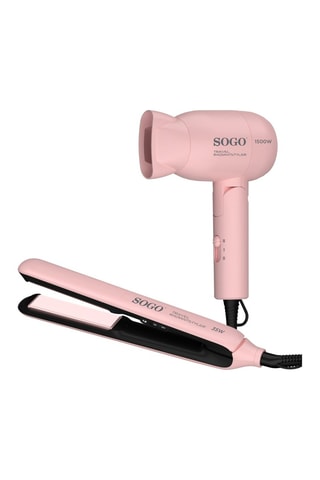 Secador y plancha para el pelo de viaje 2 en 1 - 1200- 1500 W y 25-35 W