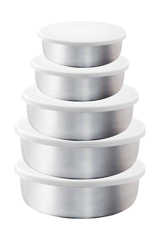 5 boles de acero inoxidable - 200/350/570/900/1300 ml