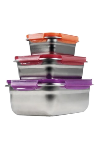 3 fiambreras de acero inoxidable sin BPA - 350/1300/2250 ml