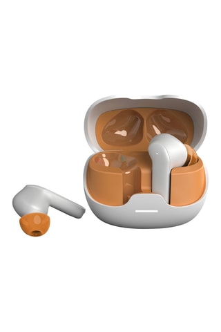 Auriculares inalámbricos TWS - Blanco y naranja