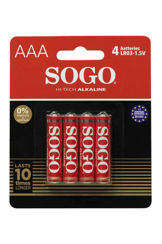 4 pilas alcalinas AAA - 1,5 V