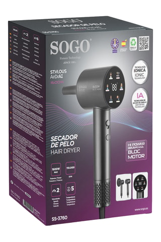 Secador iónico de alta velocidad - Negro - 230 V