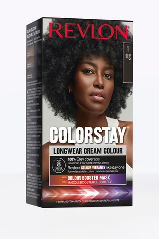 Coffret coloration permanente Colorstay crème longue tenue - N° 1 noir - 4 produits