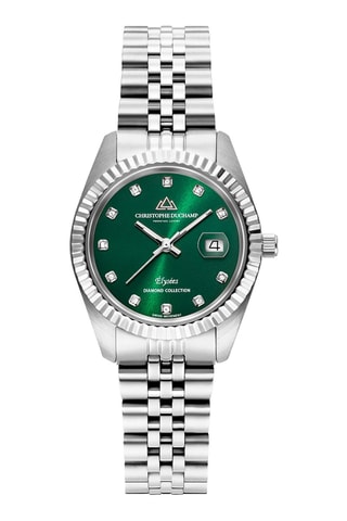 Montre à quartz en acier et diamants Elysées