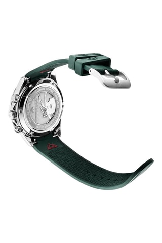 Montre à quartz en caoutchouc - Chronographe - Vert et argenté
