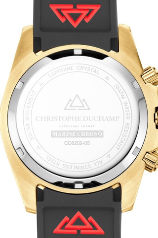 Montre à quartz en caoutchouc Marine Chrono - Chronographe et tachymètre - Noir