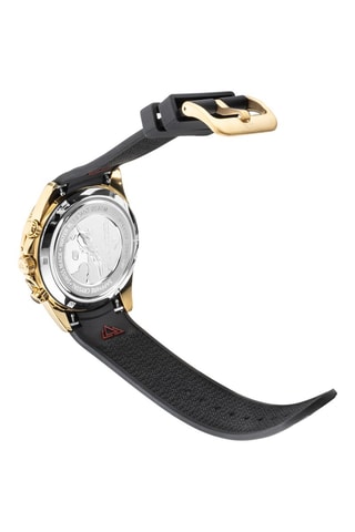 Montre à quartz en caoutchouc - Chronographe - Noir et doré