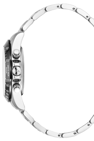 Montre à quartz en acier Grand Mont - Chronographe - Argenté et noir