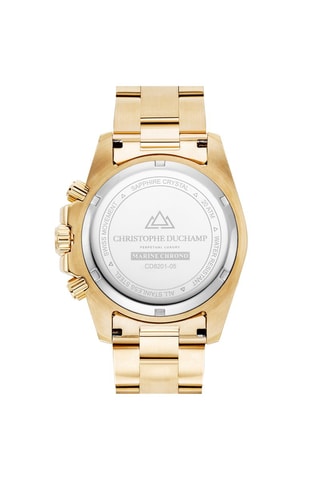 Montre à quartz en acier Marine - Chronographe - Doré