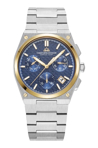 Montre à quartz en acier - Argenté et doré - Chronographe