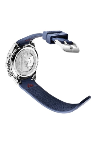 Montre à quartz en caoutchouc - Chronographe - Argenté et bleu
