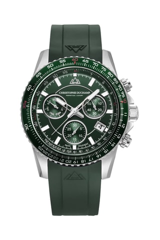 Montre à quartz en caoutchouc fkm Velocite V2 - Tachymètre et chronographe - Vert et argenté