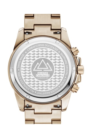 Montre à quartz en acier et caoutchouc fkm - Chronographe - Noir et doré rose