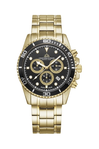 Montre à quartz en acier et caoutchouc fkm Marine Chrono II - Chronographe - Noir et doré