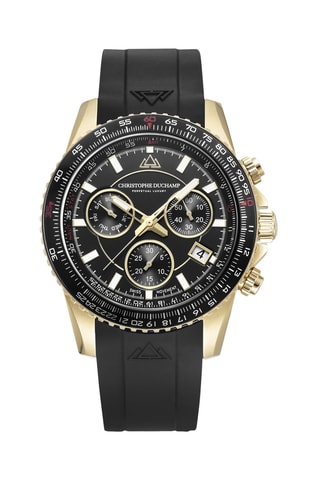 Montre à quartz en caoutchouc fkm Velocite V2 - Tachymètre et chronographe - Noir et doré