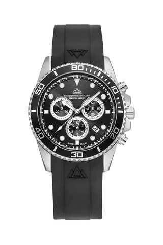 Montre à quartz en acier et caoutchouc fkm Marine Chrono II - Chronographe - Noir et argenté