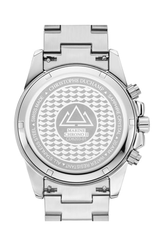 Montre à quartz en acier et caoutchouc fkm Marine Chrono II - Chronographe - Noir et argenté